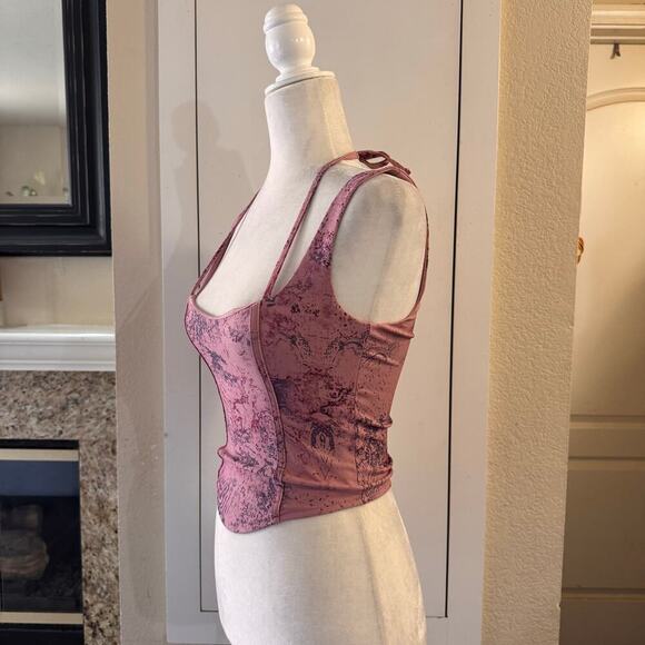 I.AM.GIA Elori Corset Top Pink and Purple Cropped Women’s Size XXS Coquette - Picture 7 of 9